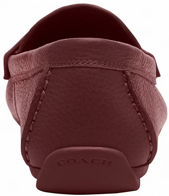 COACH Sculpted C Leather Driver Loafers Burgundy