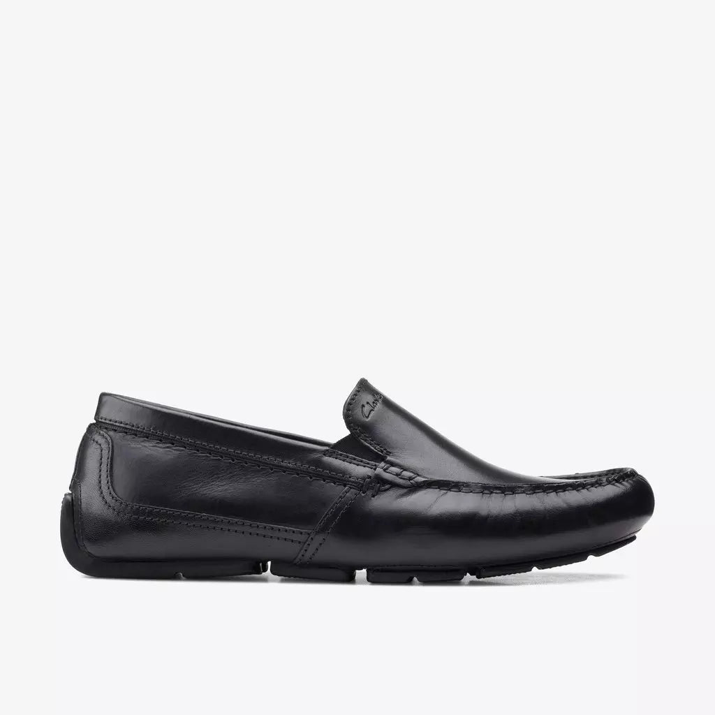 Clarks Markman Plain Black Leather