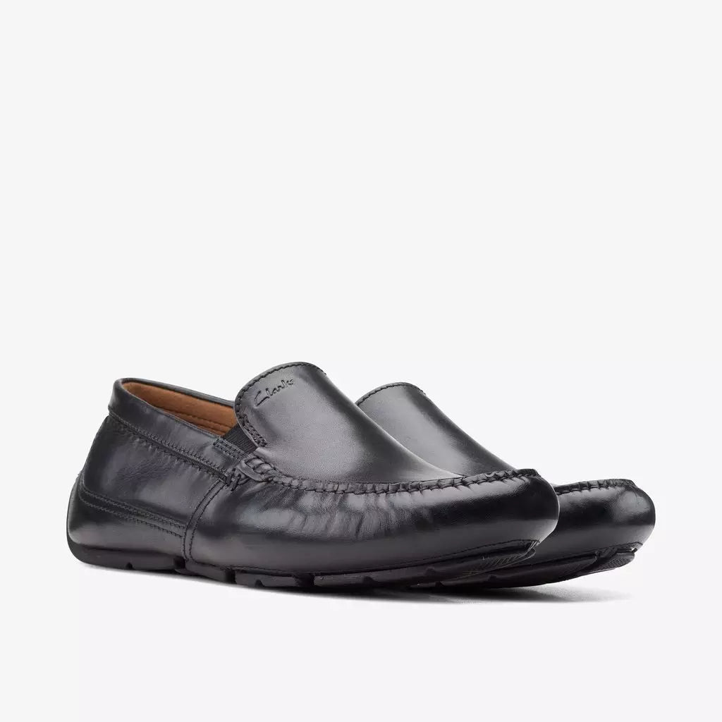 Clarks Markman Plain Black Leather