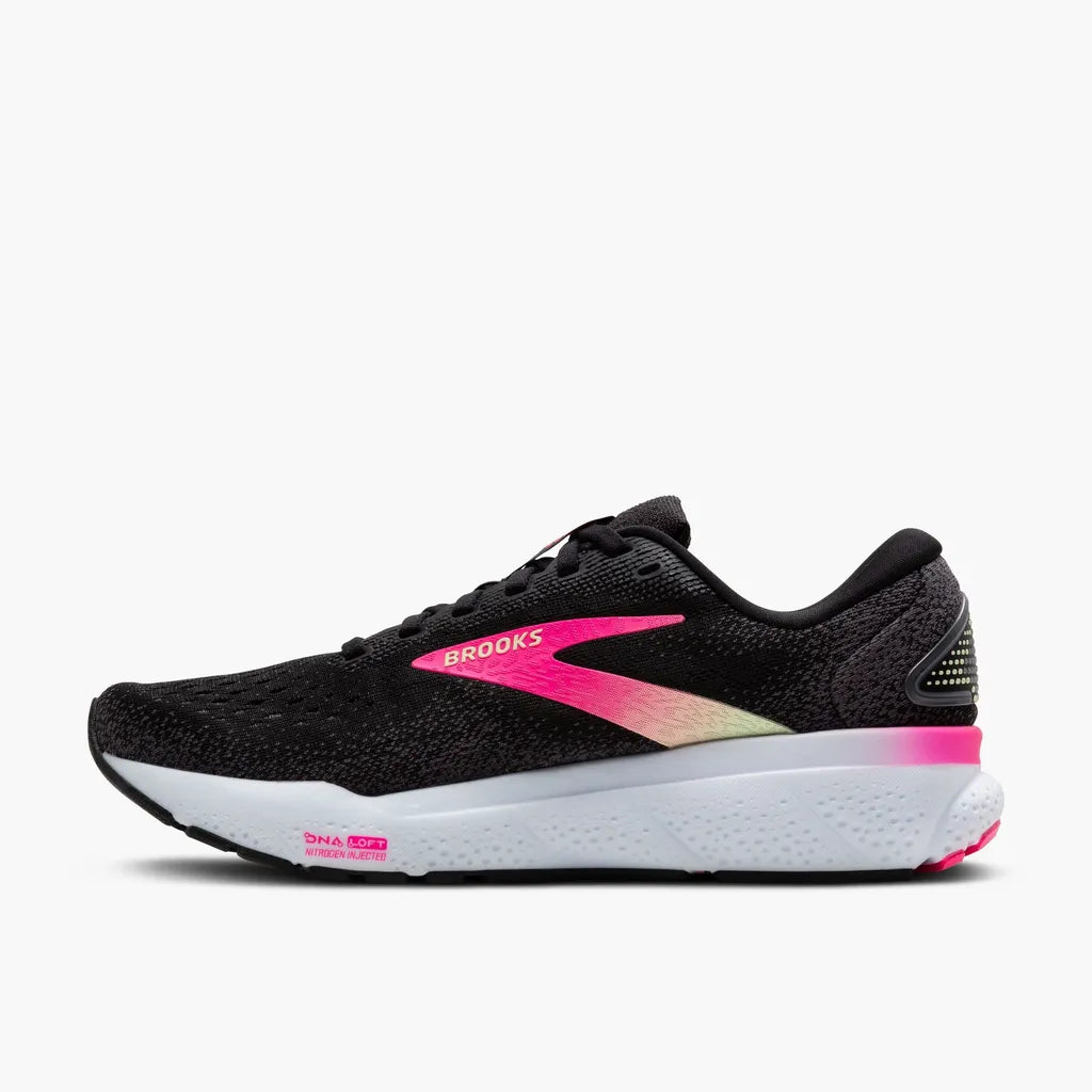 Brooks Ghost 16 Women Black/Pink/Yellow 074