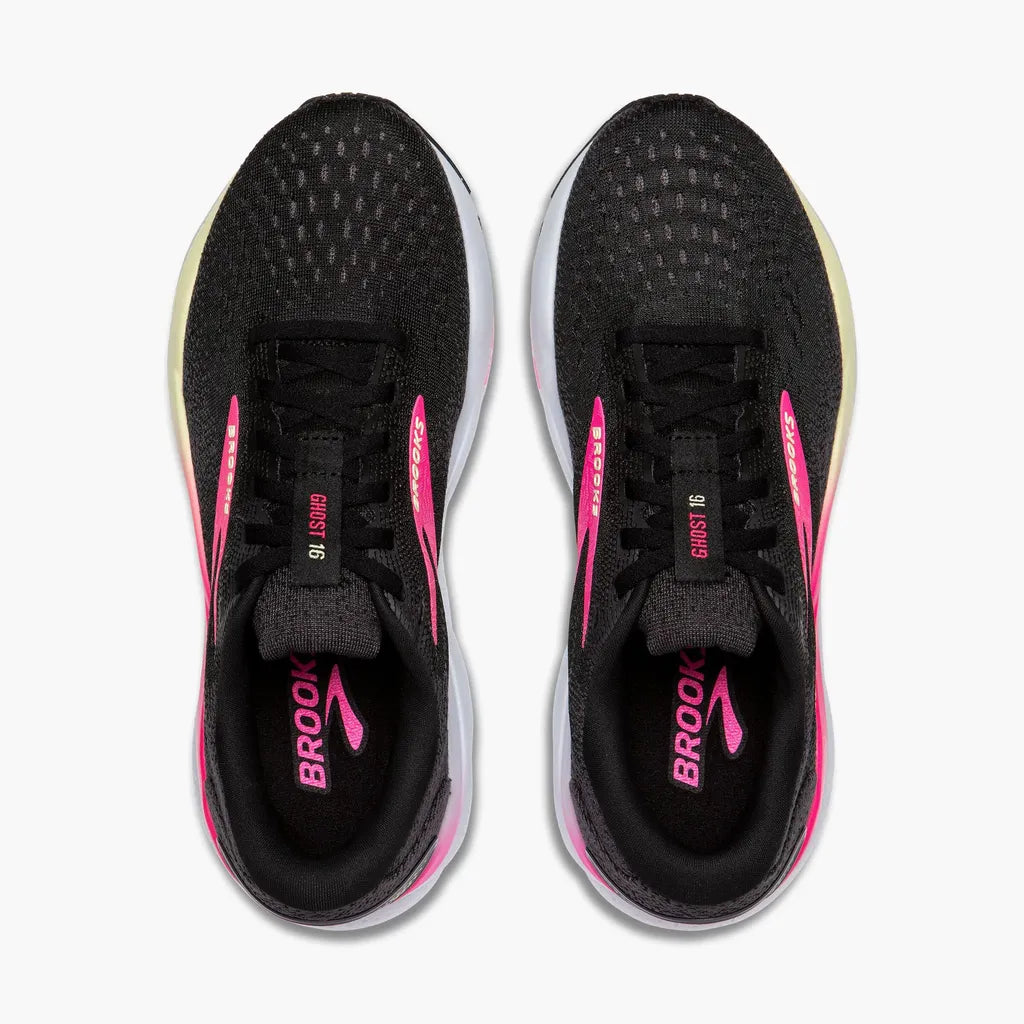 Brooks Ghost 16 Women Black/Pink/Yellow 074