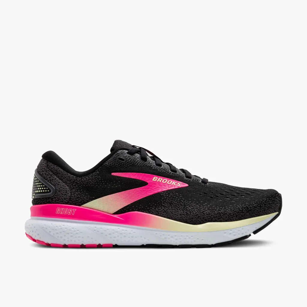 Brooks Ghost 16 Women Black/Pink/Yellow 074