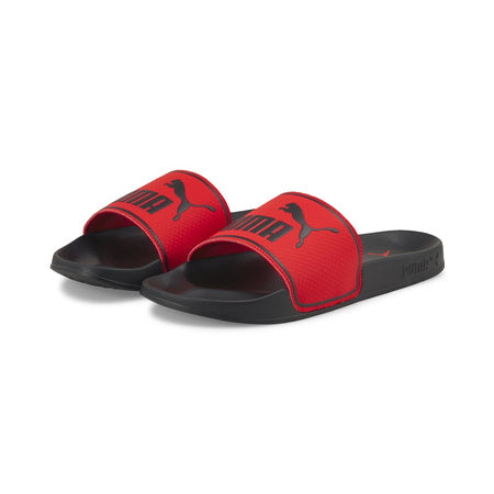 Puma Leadcat 2.0 slide sandals in black and red