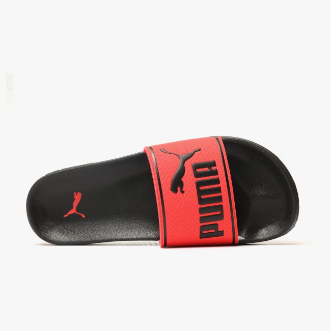 Puma Leadcat 2.0 slide sandals in black and red