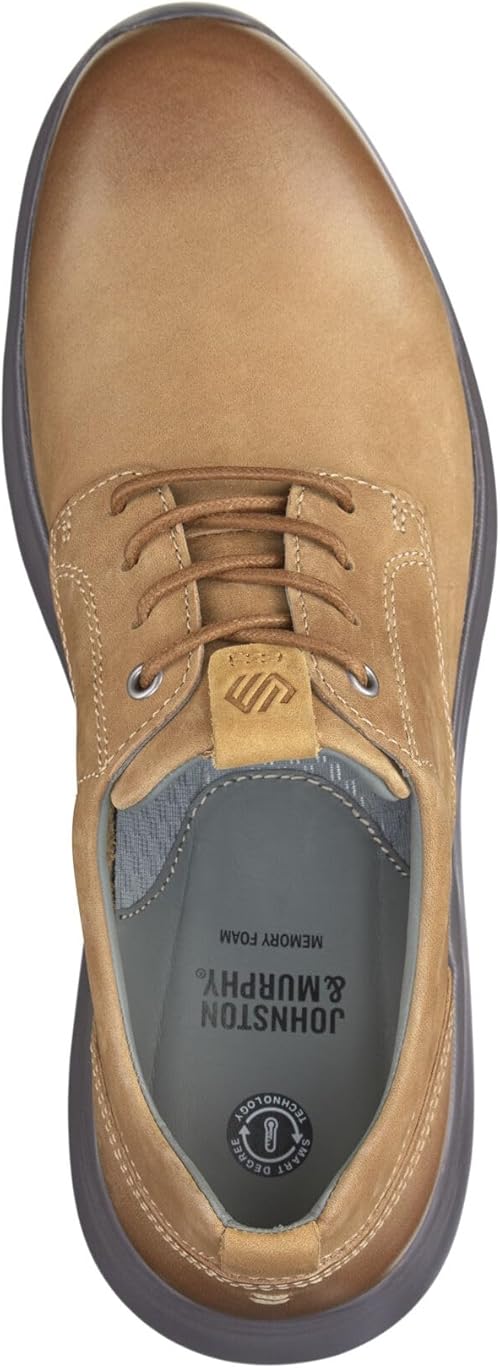 Johnston & Murphy Men’s Amherst Plain Toe Shoes | EVA Sole & Cushioned Footbed | Breathable Casual Shoes |