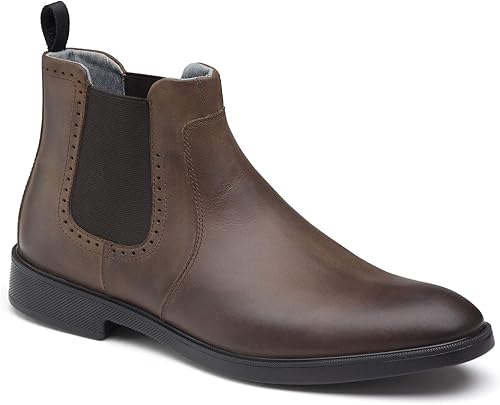 Johnston & Murphy Men’s XC4 Maddox Chelsea Boot – Casual Boots for Men, Waterproof Leather Construction, Cushioned Insole, Removable Dual Width Footbed