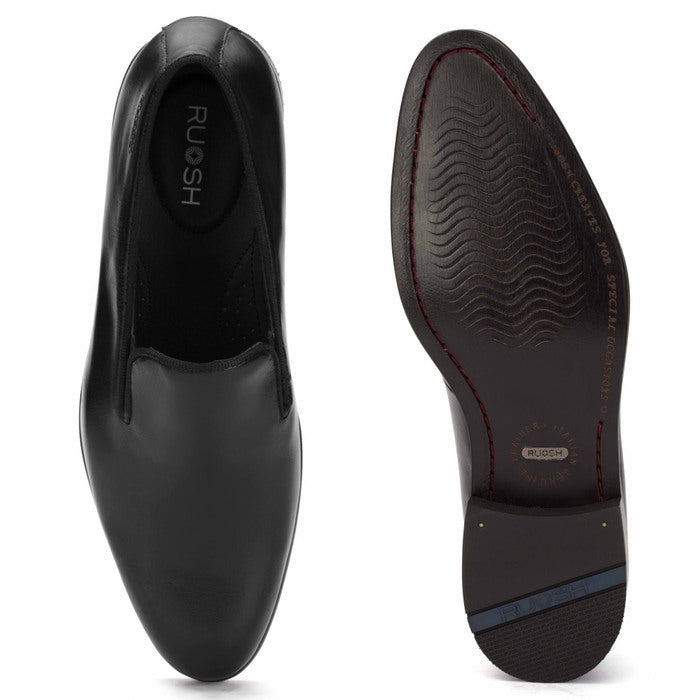 Ruosh Black Occasion Slip-on Shoes