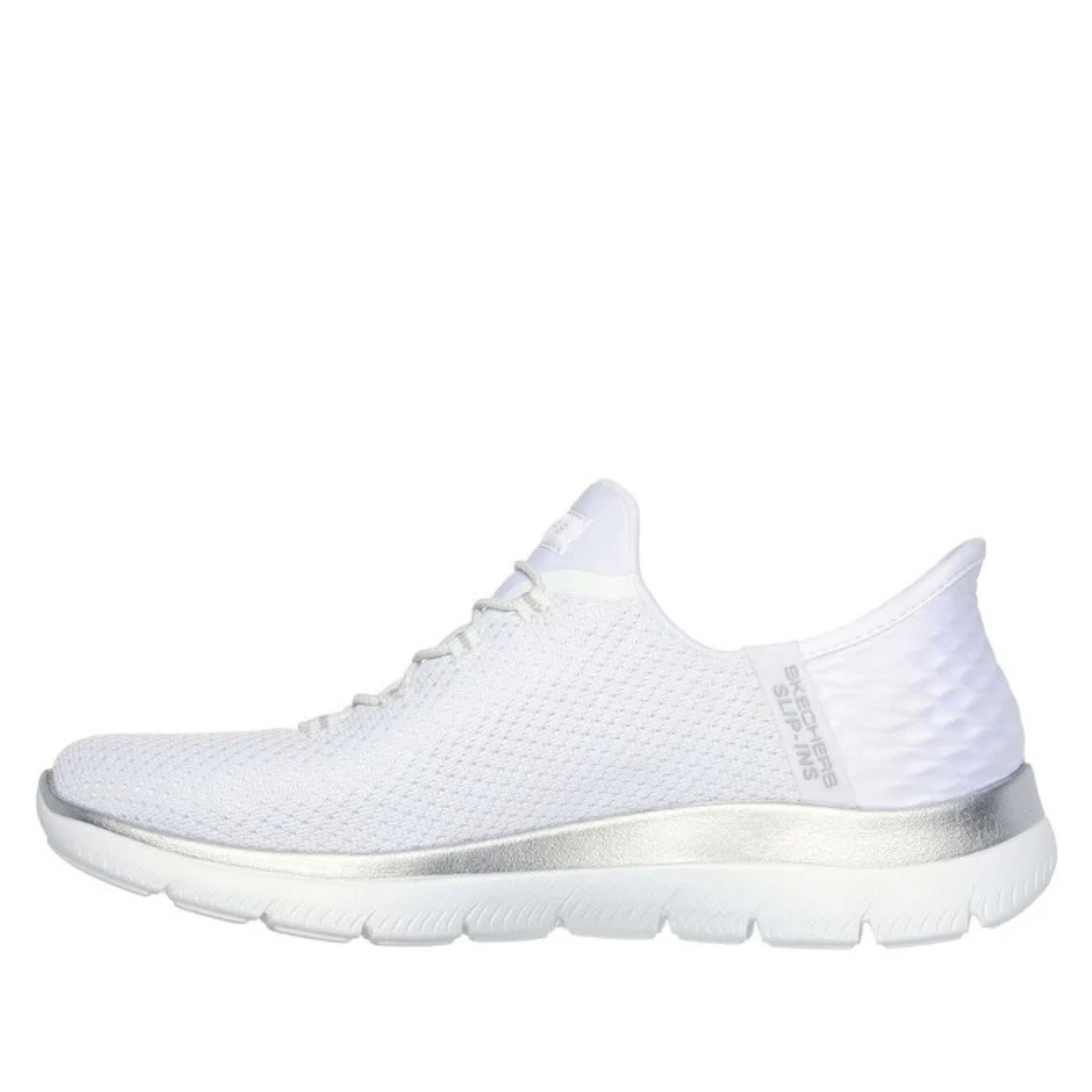 Skechers White Standard Fit Slip In Summits Dazzling Haze Trainers