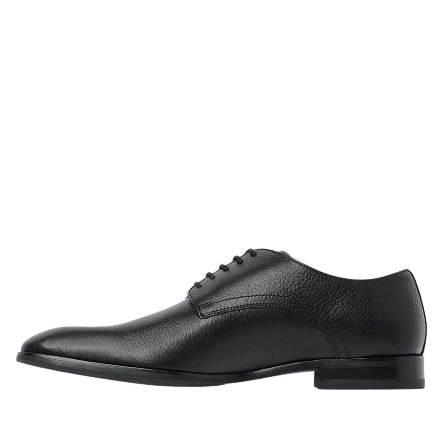 GORDON BROS - FINE MILLED BLACK MEN DERBY LACE UP SHOES | 636FINE MILLED BLACK