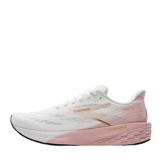 Brooks Launch 11 Fabric Shoes, White Pink