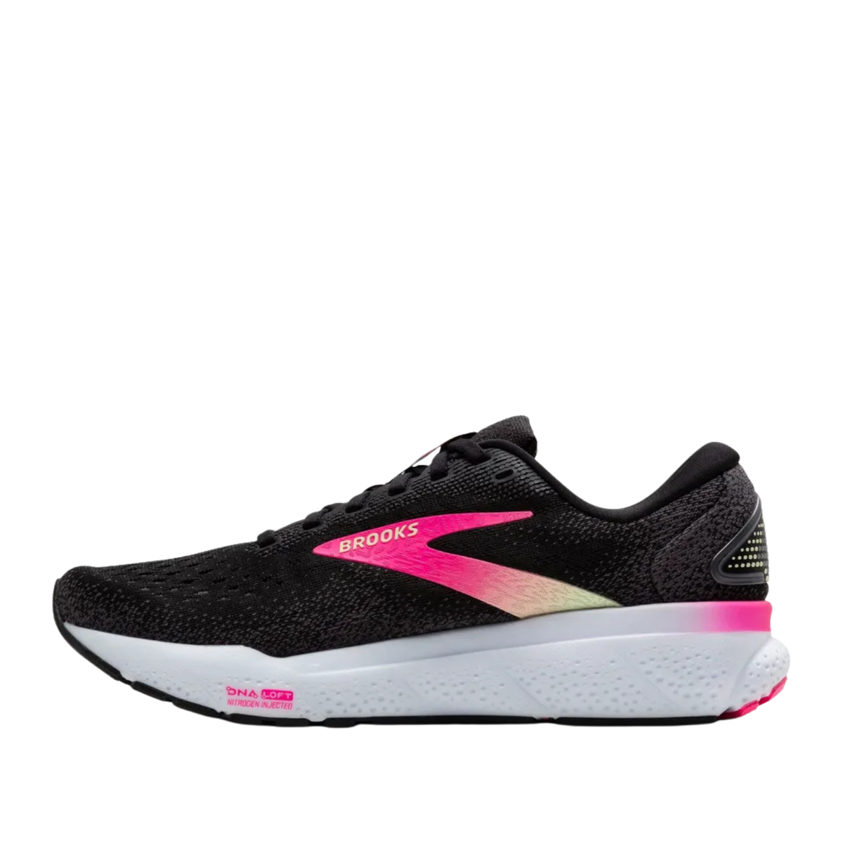 Brooks Ghost 16 Women Black/Pink/Yellow 074