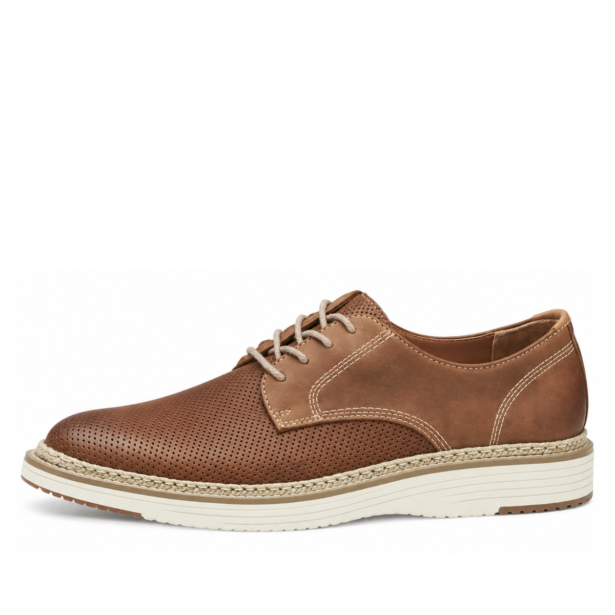 JOHNSTON & MURPHY UPTON PERFED PLAIN TOE BROWN