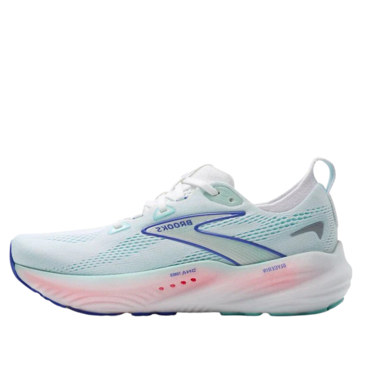 BROOKS WOMENS GLYCERIN 22 - White/Limpet Shell/Amparo Blue