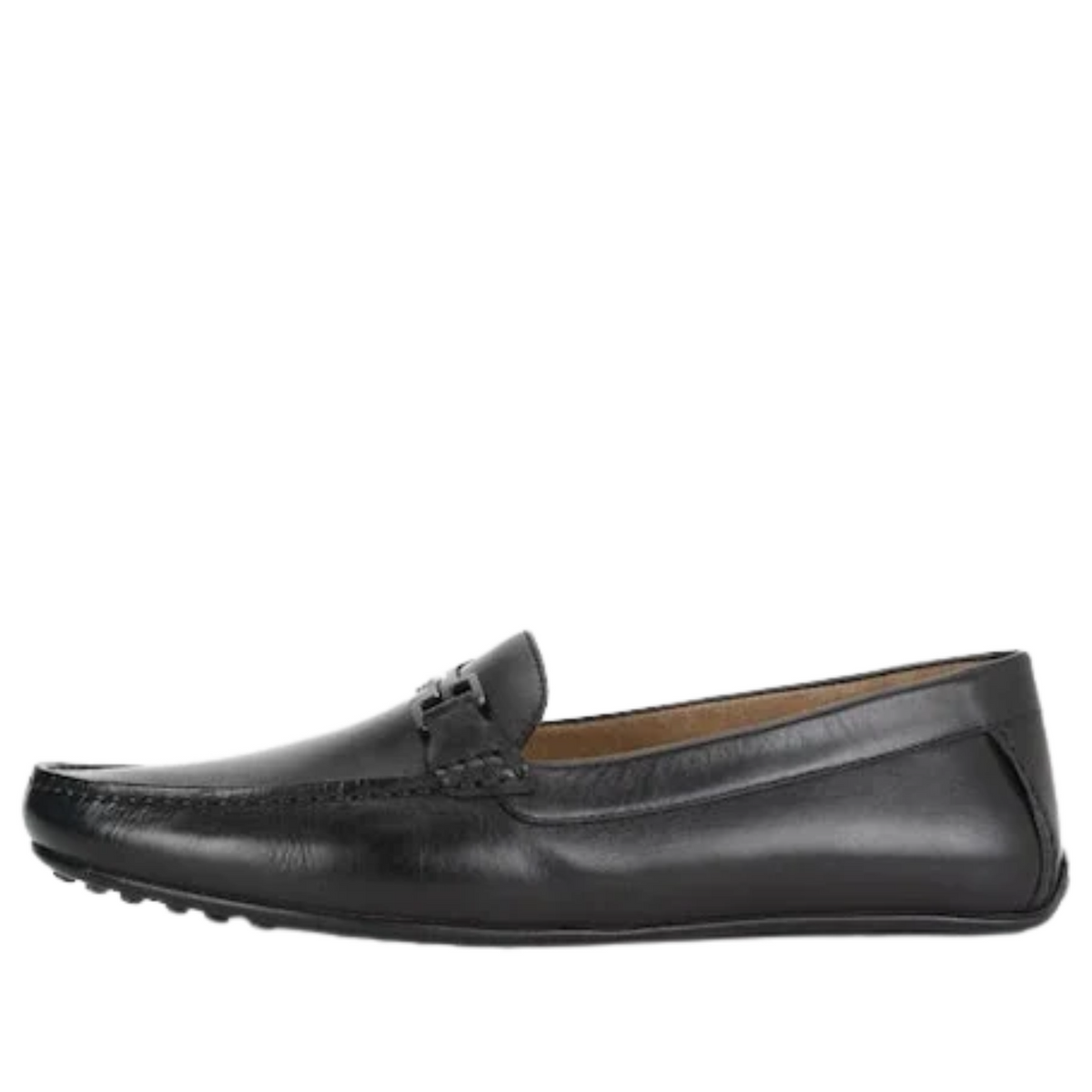 Louis Philippe men's black leather slip-on