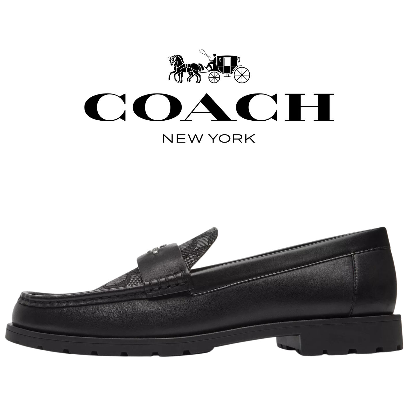 Coach Janie Loafer In Signature Jacquard Black