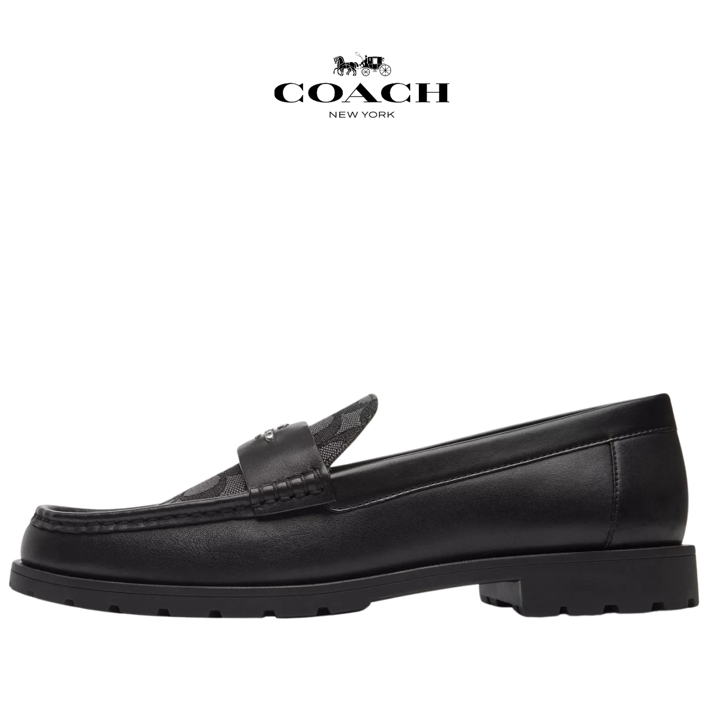 Coach Janie Loafer In Signature Jacquard Black
