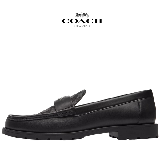 Coach Janie Loafer In Signature Jacquard Black