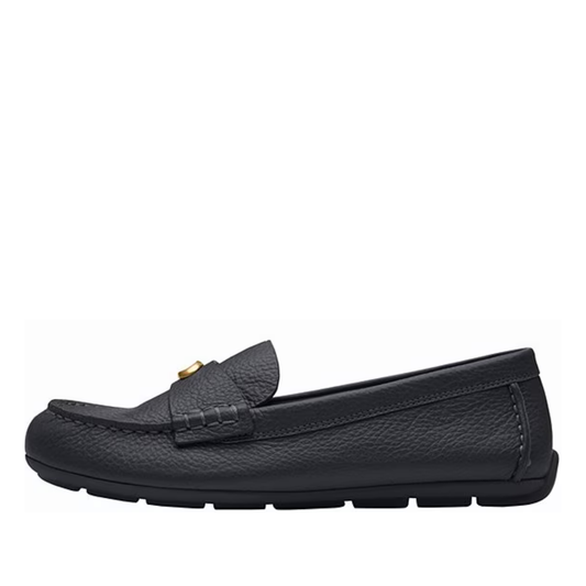 COACH Sculpted C Leather Driver Loafers Mid Night Navy