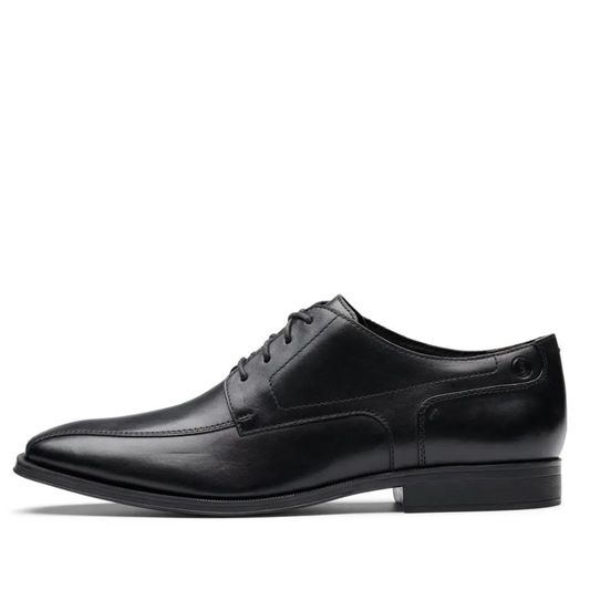 Clarks Paulton Over Black Leather Oxford Shoes,Lace Up