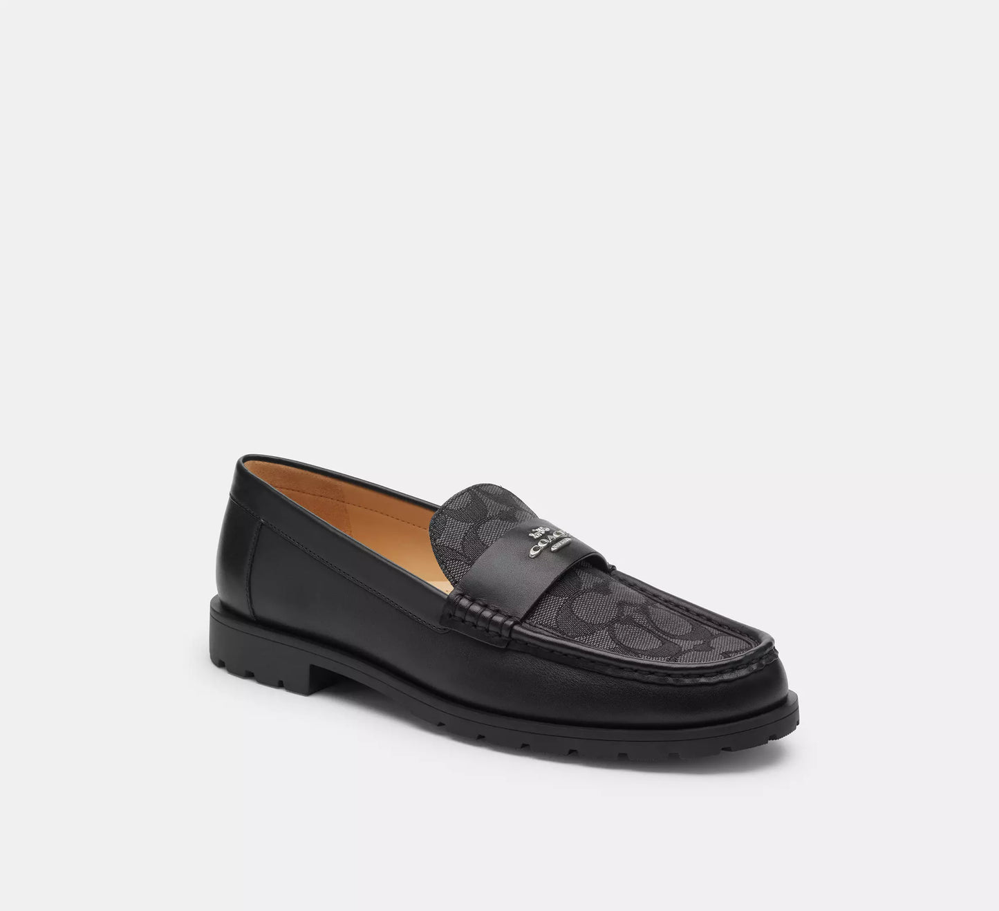 Coach Janie Loafer In Signature Jacquard Black