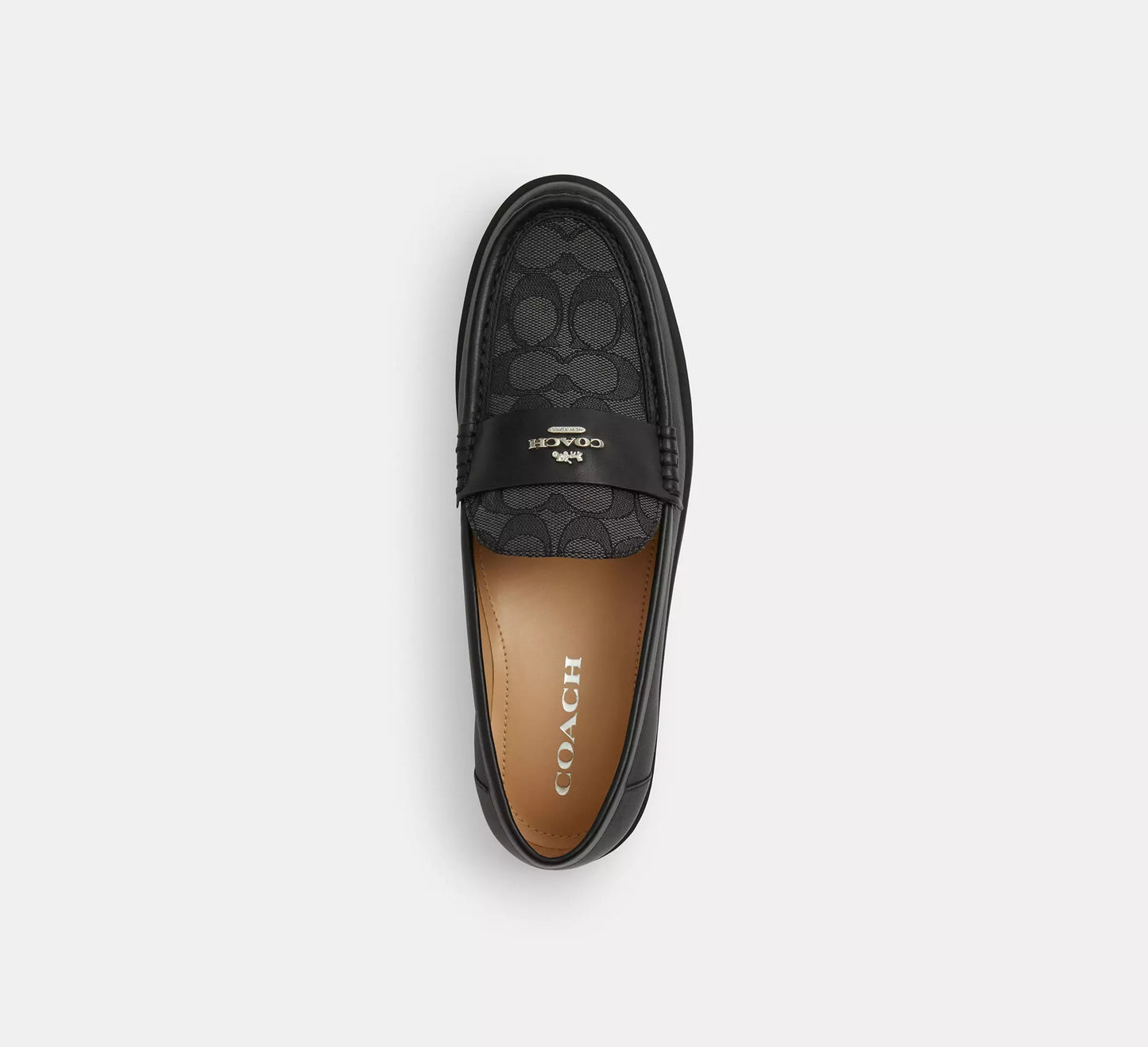 Coach Janie Loafer In Signature Jacquard Black