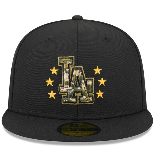 Men's Los Angeles Dodgers New Era Black 2024 Armed Forces Day On-Field 59FIFTY Fitted Hat