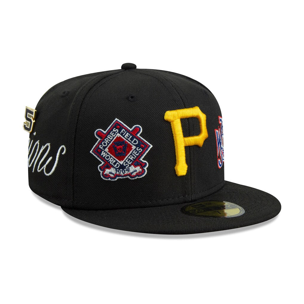 Men's Pittsburgh Pirates New Era Black Historic World Series Champions 59FIFTY Fitted Hat