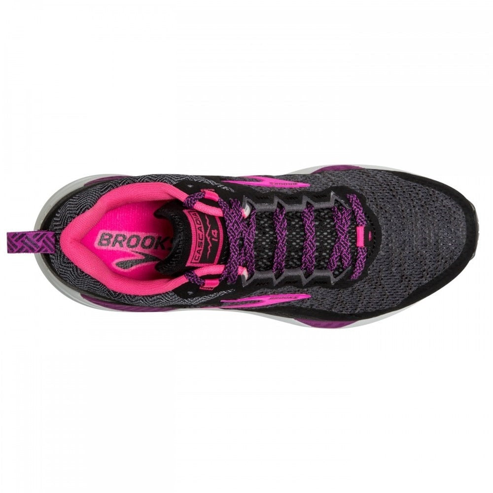 Brooks Cascadia 14 Womens 8 Black Pink Athletic Shoes Hiking Camping Trails