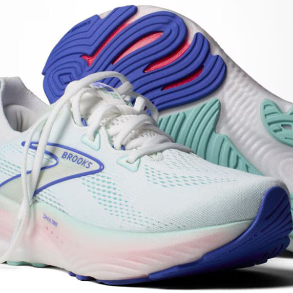 BROOKS WOMENS GLYCERIN 22 - White/Limpet Shell/Amparo Blue