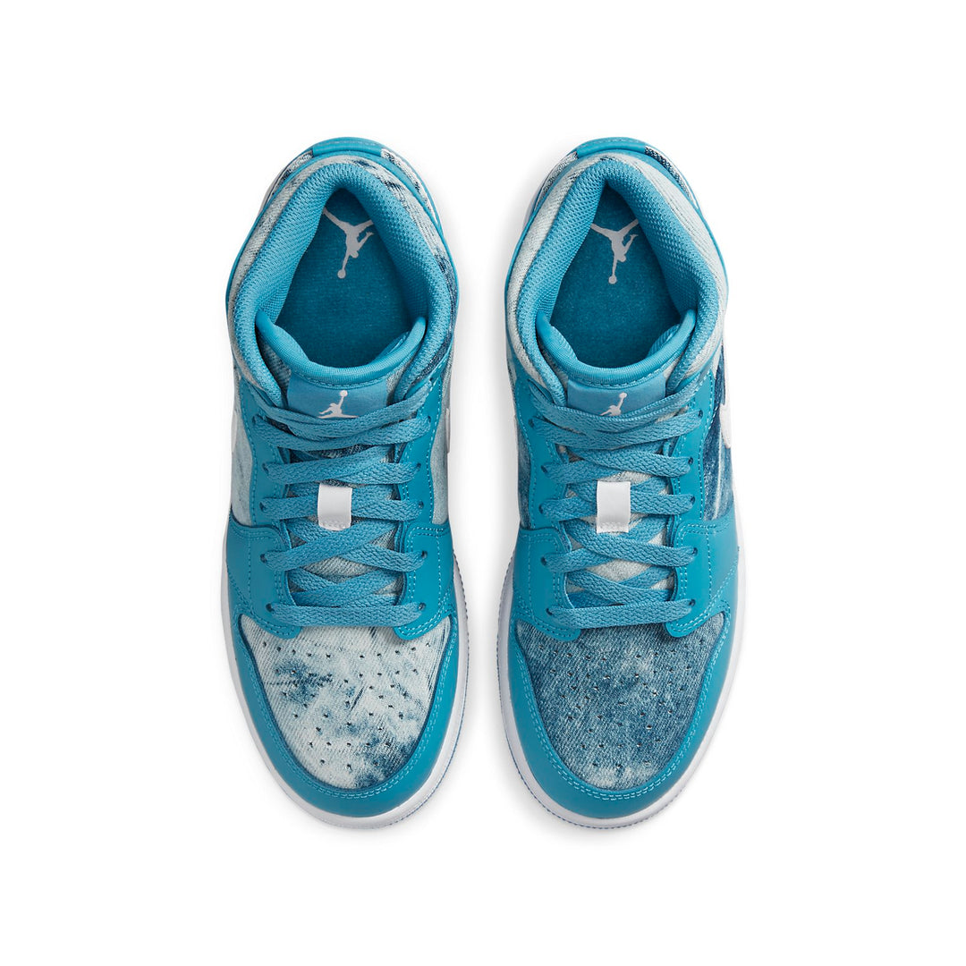 Jordan-(GS) Air Jordan 1 Mid 'Washed Denim'