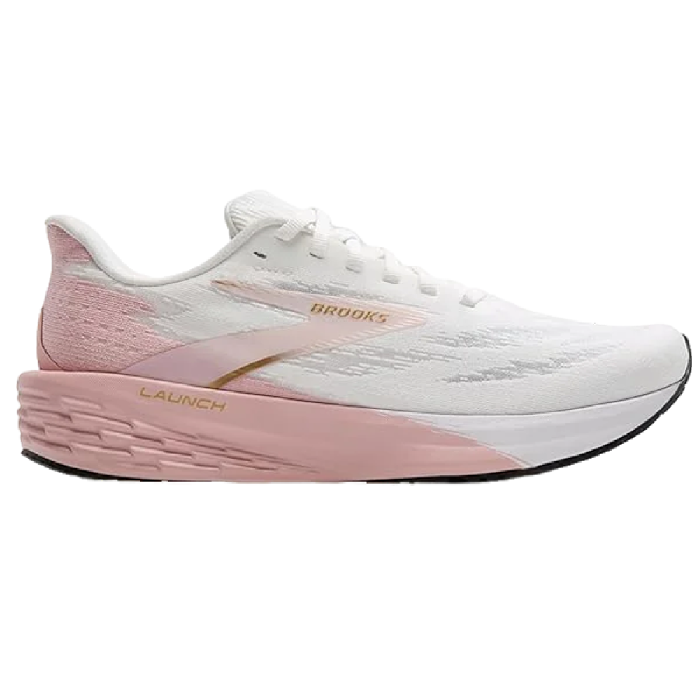Brooks Launch 11 Fabric Shoes, White Pink