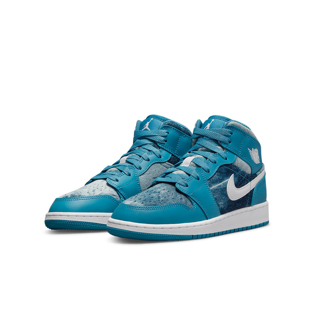 Jordan-(GS) Air Jordan 1 Mid 'Washed Denim'