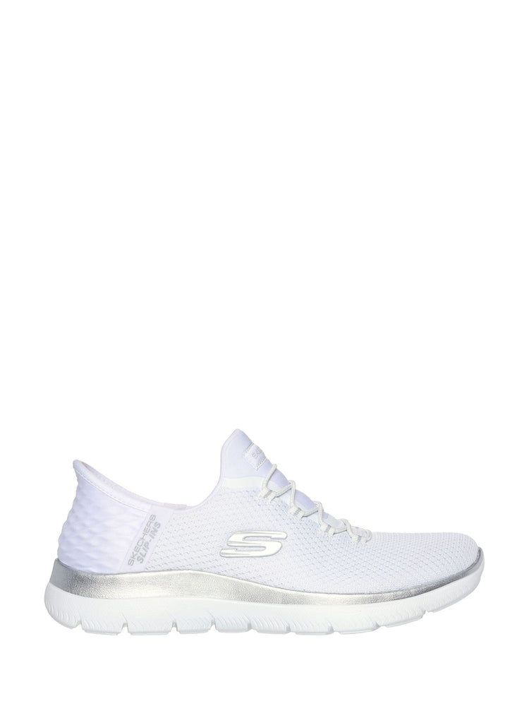 Skechers White Standard Fit Slip In Summits Dazzling Haze Trainers