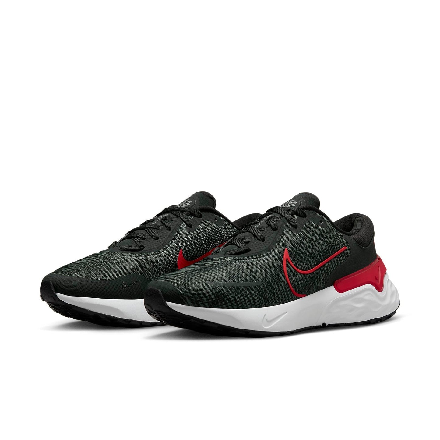 Nike-Nike Renew Run 4 Road running shoes in black and college red