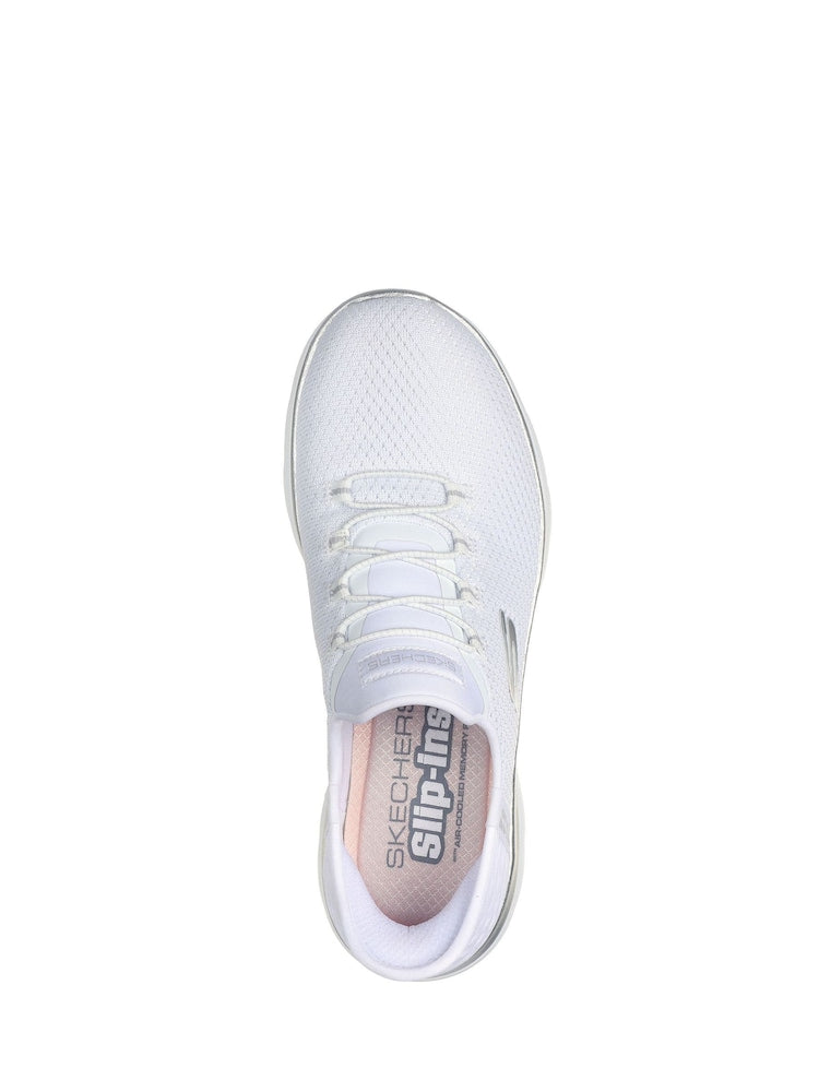 Skechers White Standard Fit Slip In Summits Dazzling Haze Trainers
