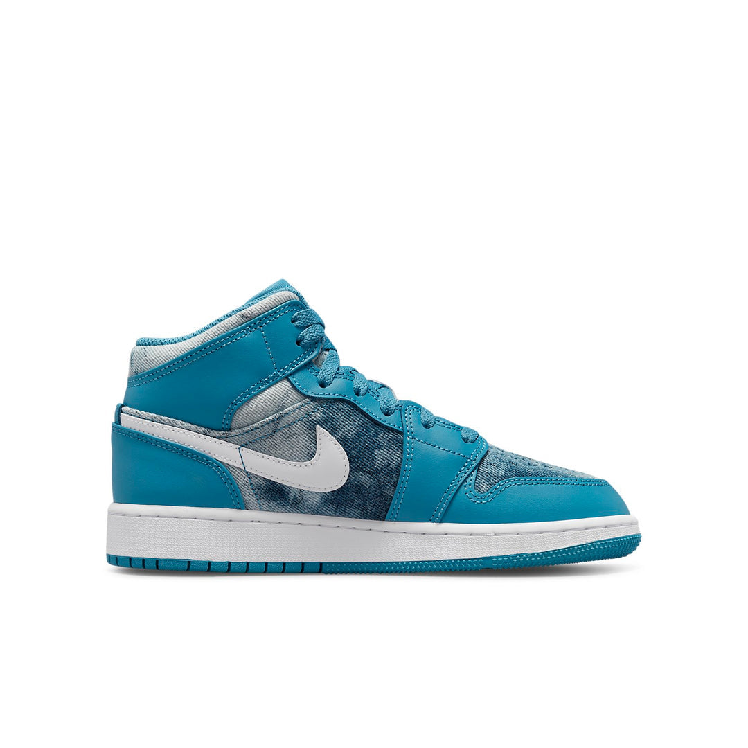 Jordan-(GS) Air Jordan 1 Mid 'Washed Denim'