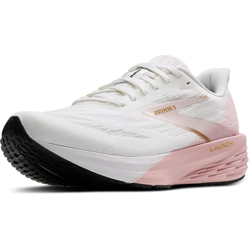Brooks Launch 11 Fabric Shoes, White Pink
