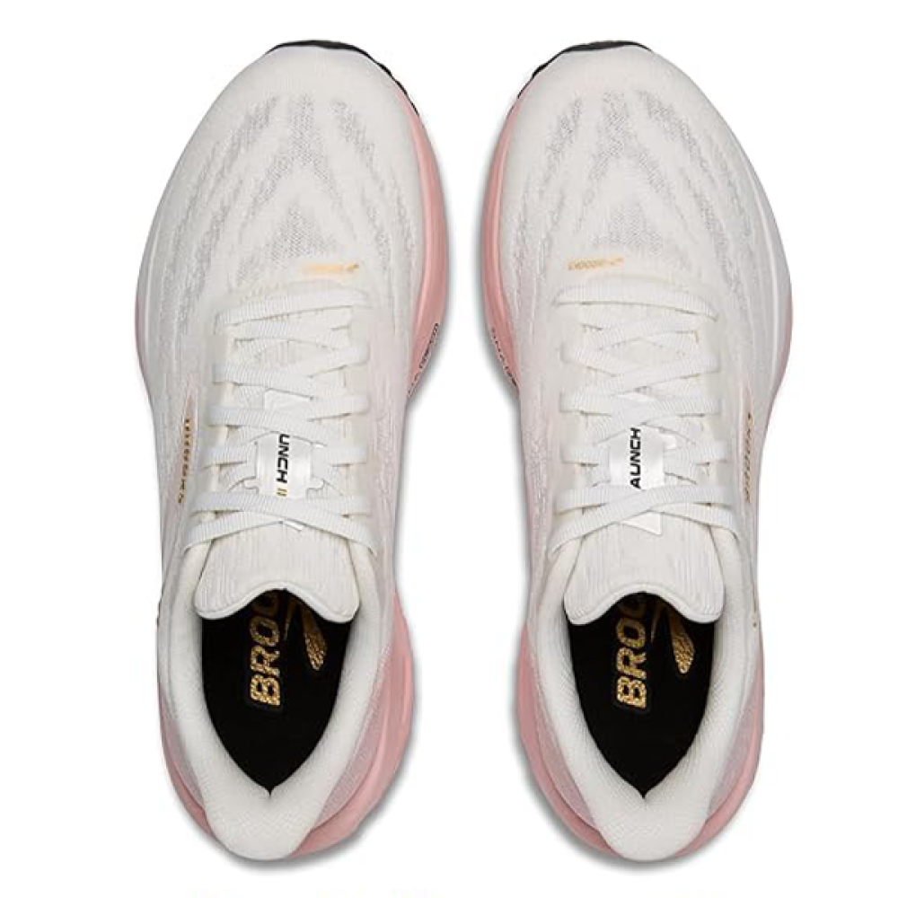 Brooks Launch 11 Fabric Shoes, White Pink