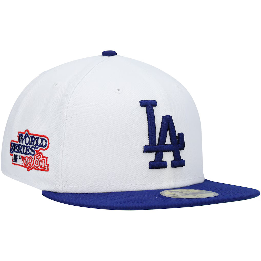 Men's Los Angeles Dodgers New Era White/Royal 1981 World Series Optic Two-Tone - 59FIFTY Fitted Hat