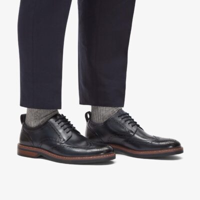 Clarks "Aldwin Limit Brogue"   Navy Leather