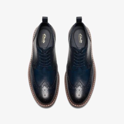 Clarks "Aldwin Limit Brogue"   Navy Leather