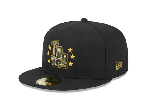 New Era Black Los Angeles Dodgers 2024 Armed Forces Day On-Field 59FIFTY